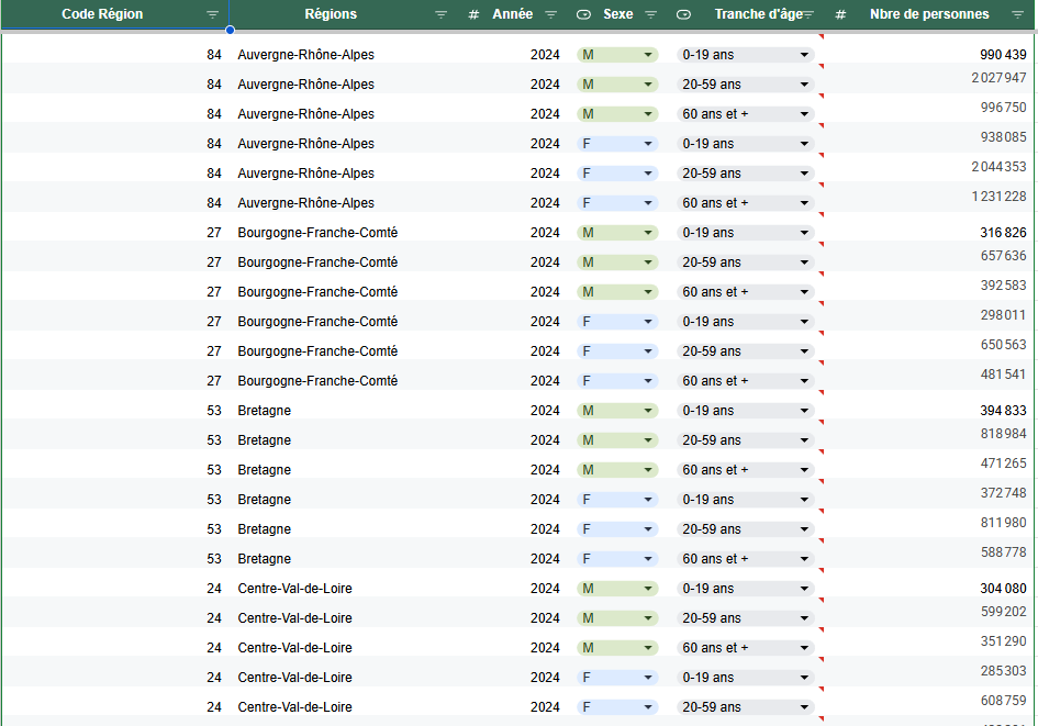 Aperçu des données INSEE après traitement